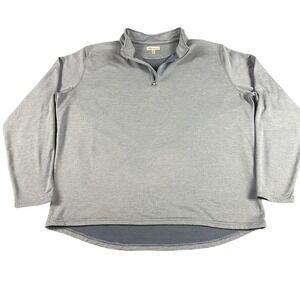 Peter Millar Sweater Mens 2XL Light Blue Quarter Zip Pullover Golf Performance